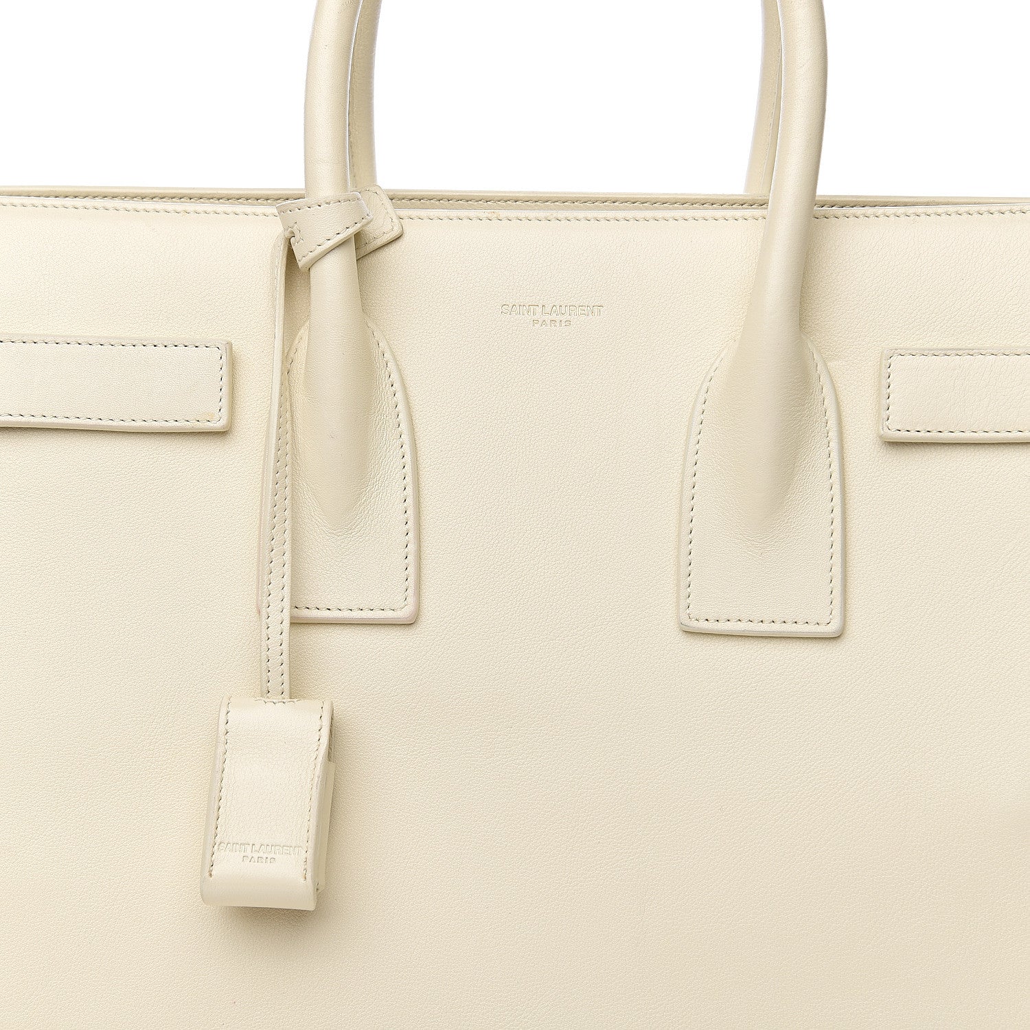Saint Laurent Grained Calfskin Small Sac De Jour Dove White 7 of 9