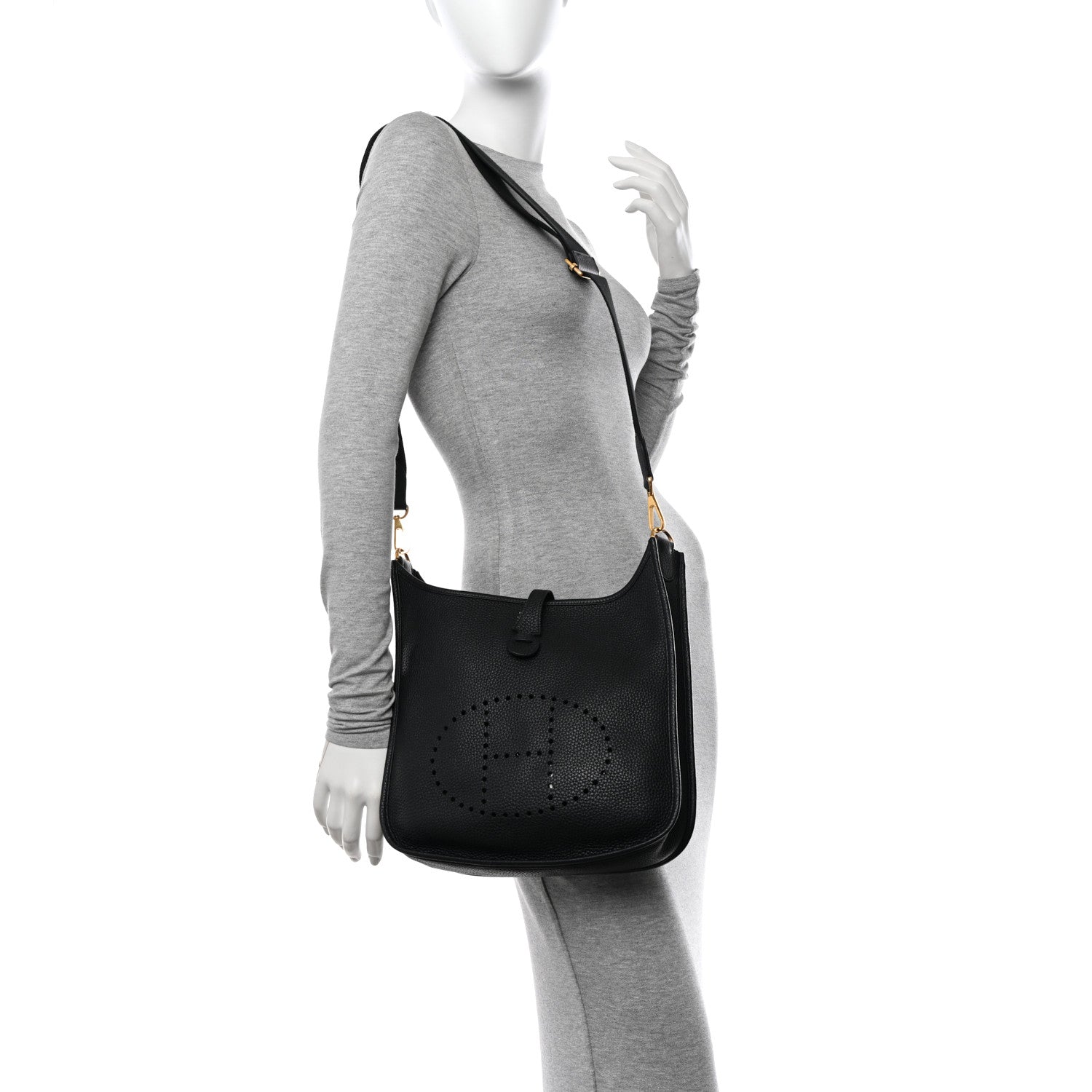 Hermes Taurillon Clemence EVELYNE III PM Black 2 of 12