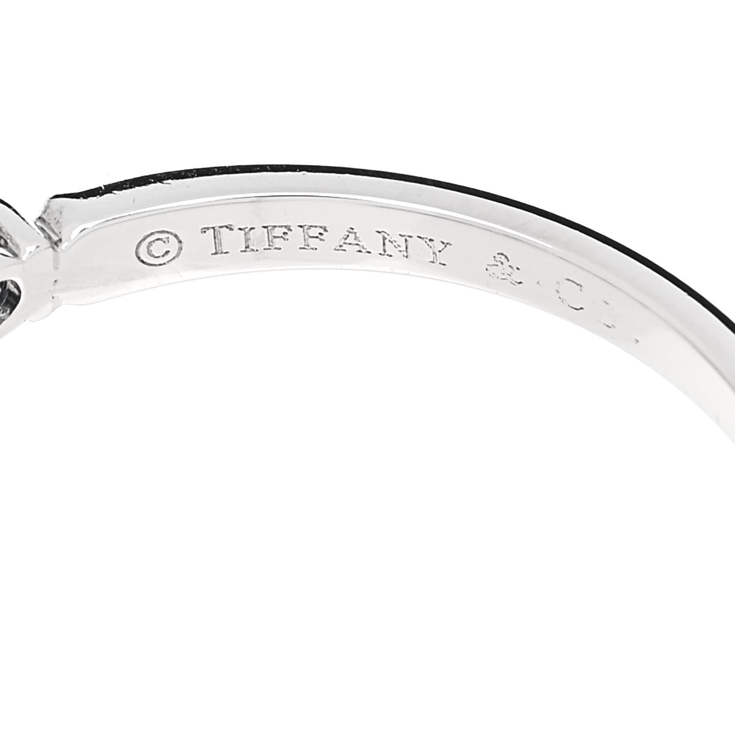 Tiffany Platinum Diamond Blue Sapphire Embrace Ring 53 6.25 4 of 5