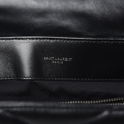 Saint Laurent Calfskin Y Quilted Monogram Medium Loulou Satchel Black 7 of 10