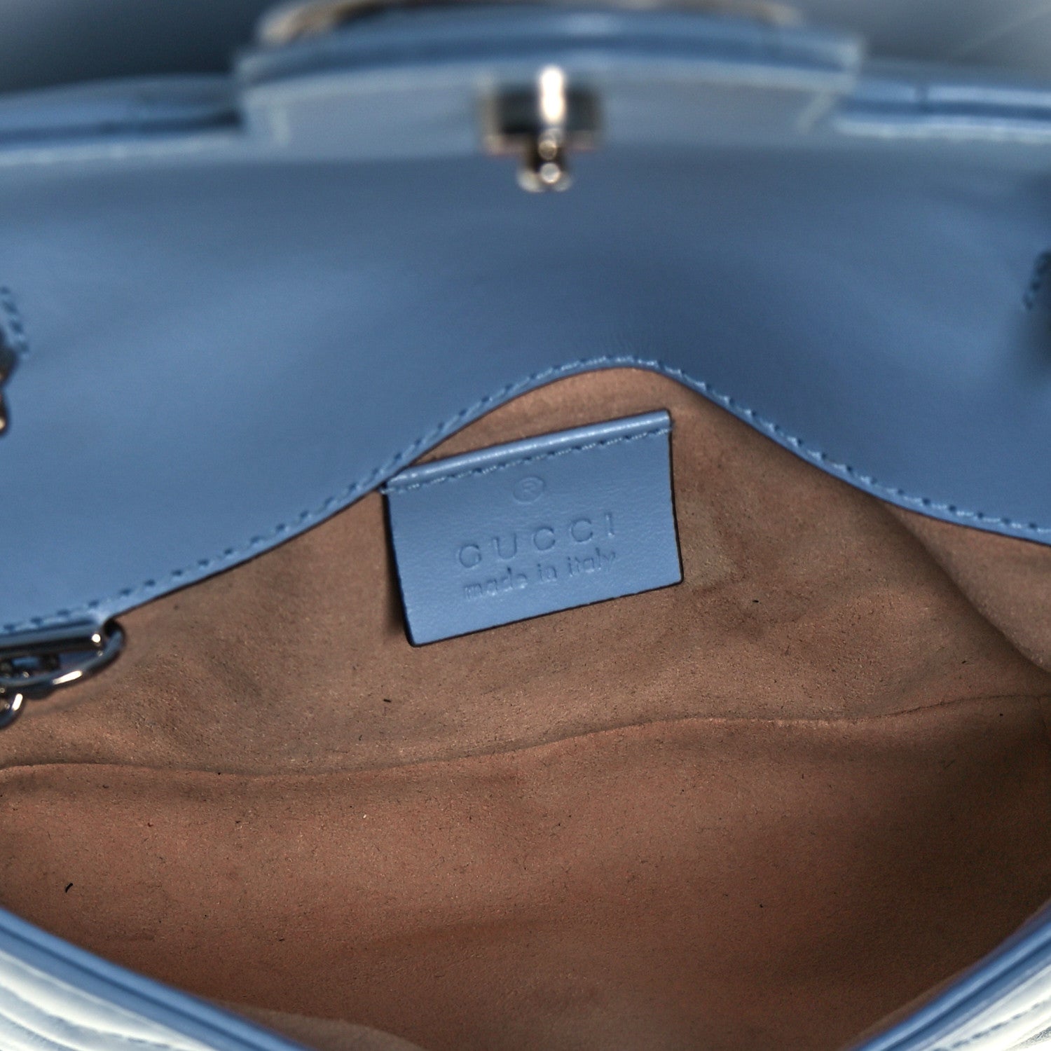 Gucci Calfskin Matelasse Super Mini GG Marmont Shoulder Bag Porcelain Light Blue 5 of 12