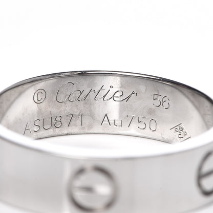 Cartier 18K White Gold 5.5mm LOVE Ring 56 7.75 4 of 5