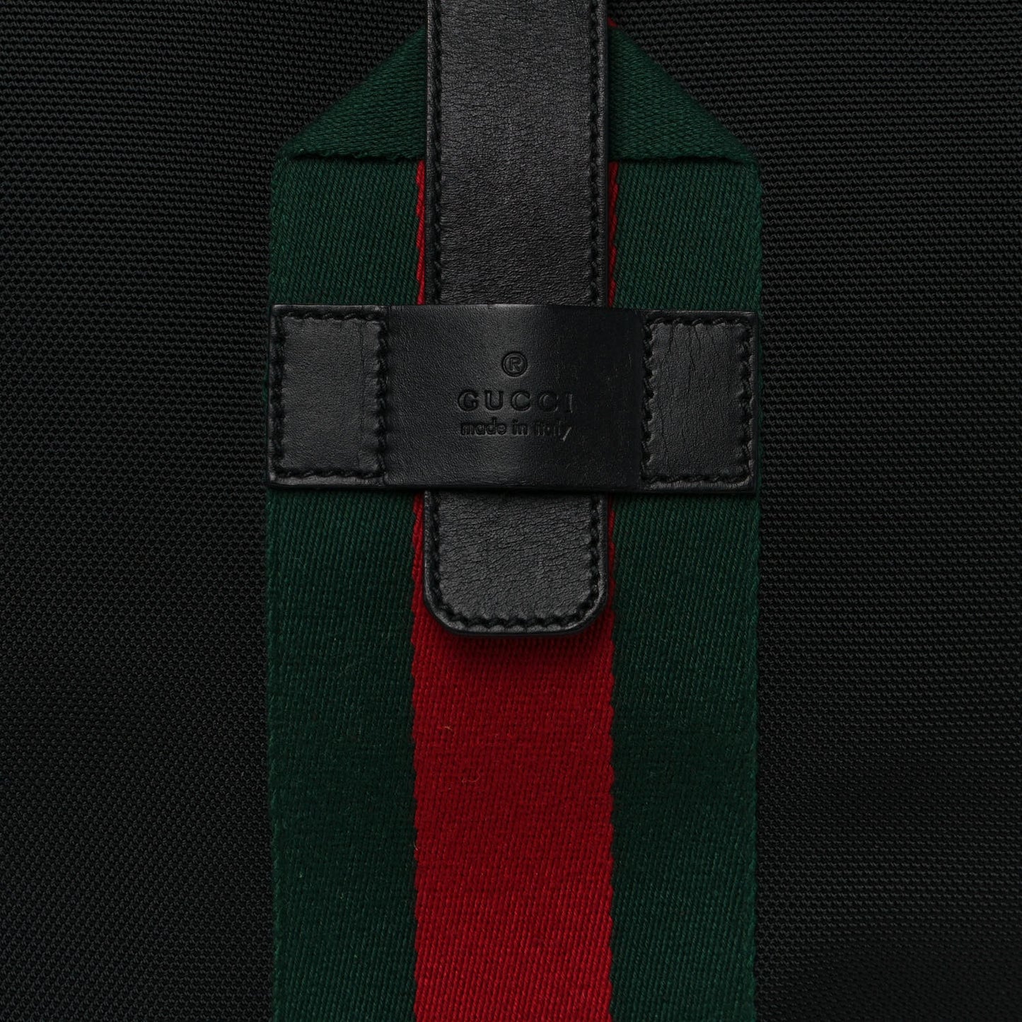 Techno Canvas Web Single Buckle Tote Black