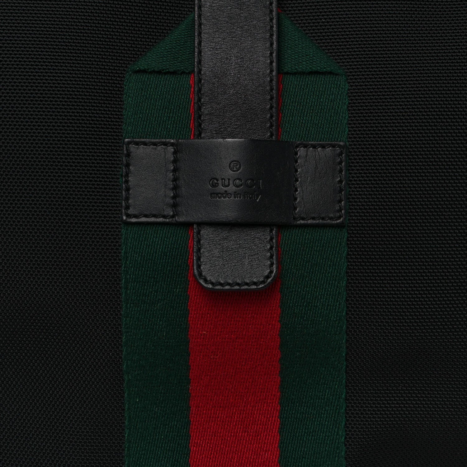 Gucci Techno Canvas Web Single Buckle Tote Black 8 of 12