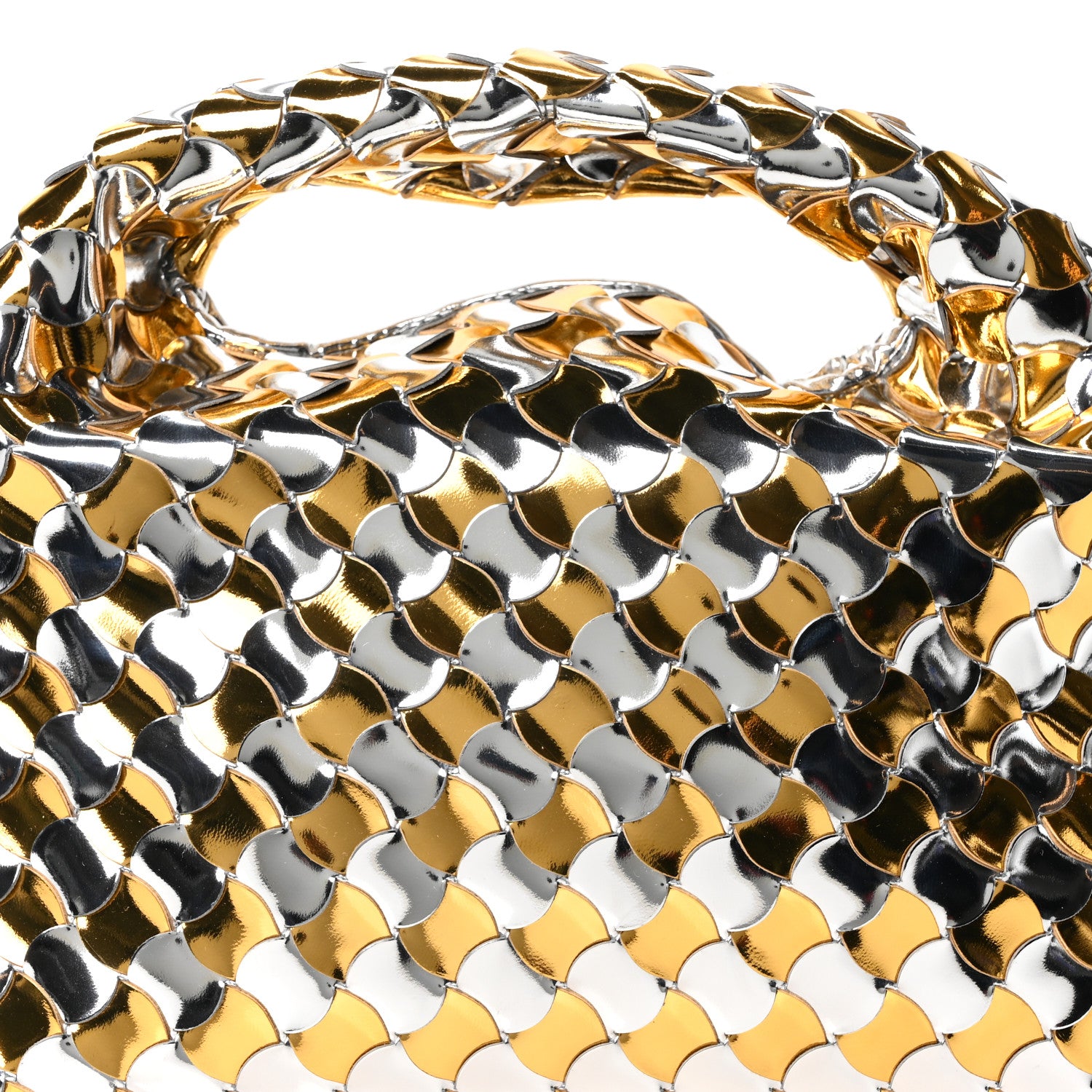 Bottega Veneta Metallic Lambskin Intrecciato Mini Hop Silver Gold 7 of 9