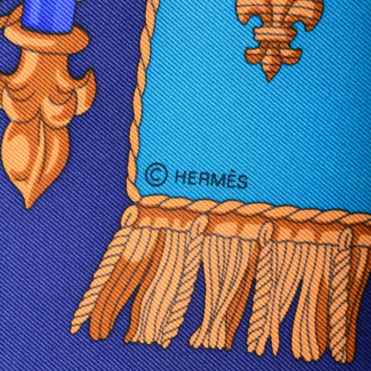 Hermes Silk Vue Du Carrosse De La Galere La Reale Scarf 90 Bleu Nuit Cobalt Violet 4 of 6