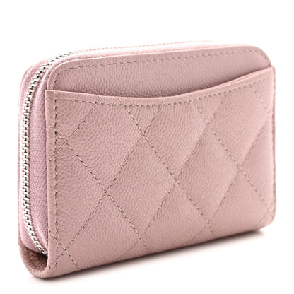 Chanel Caviar Quilted Zip Coin Purse Pink 3 of 7