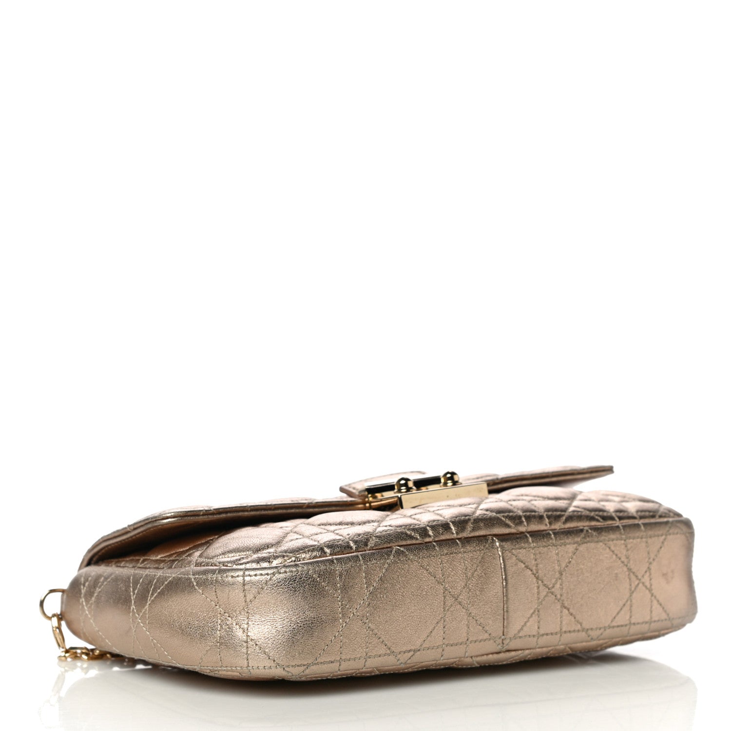 Christian Dior Metallic Lambskin Cannage Miss Dior Promenade Pouch Gold 4 of 12