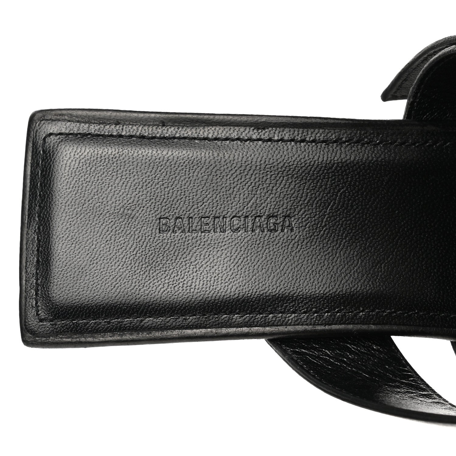 Balenciaga Shiny Sheepskin Bluckle K 80mm Sandals 38 Black 7 of 9