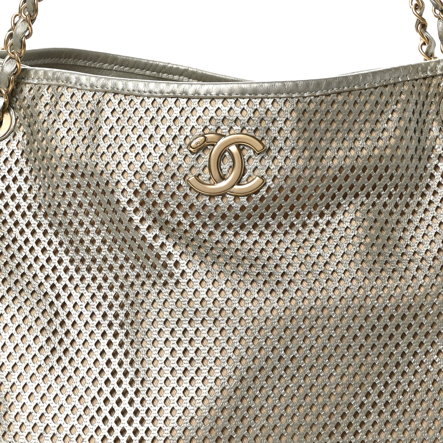 Chanel Metallic Calfskin Perforated Up In The Air Tote Silver 8 of 10