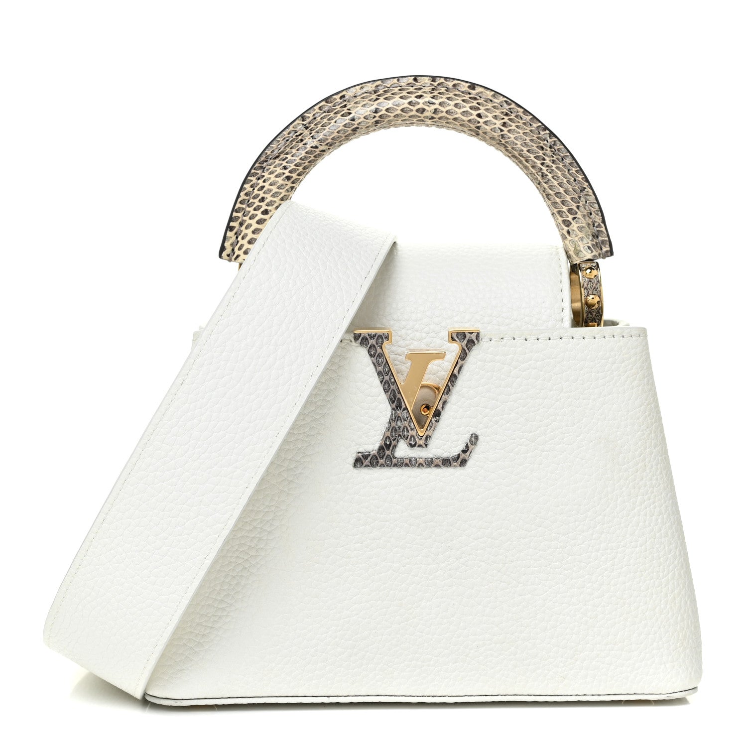 Louis Vuitton Taurillon Ayers Capucines Mini White Snow White 1 of 10