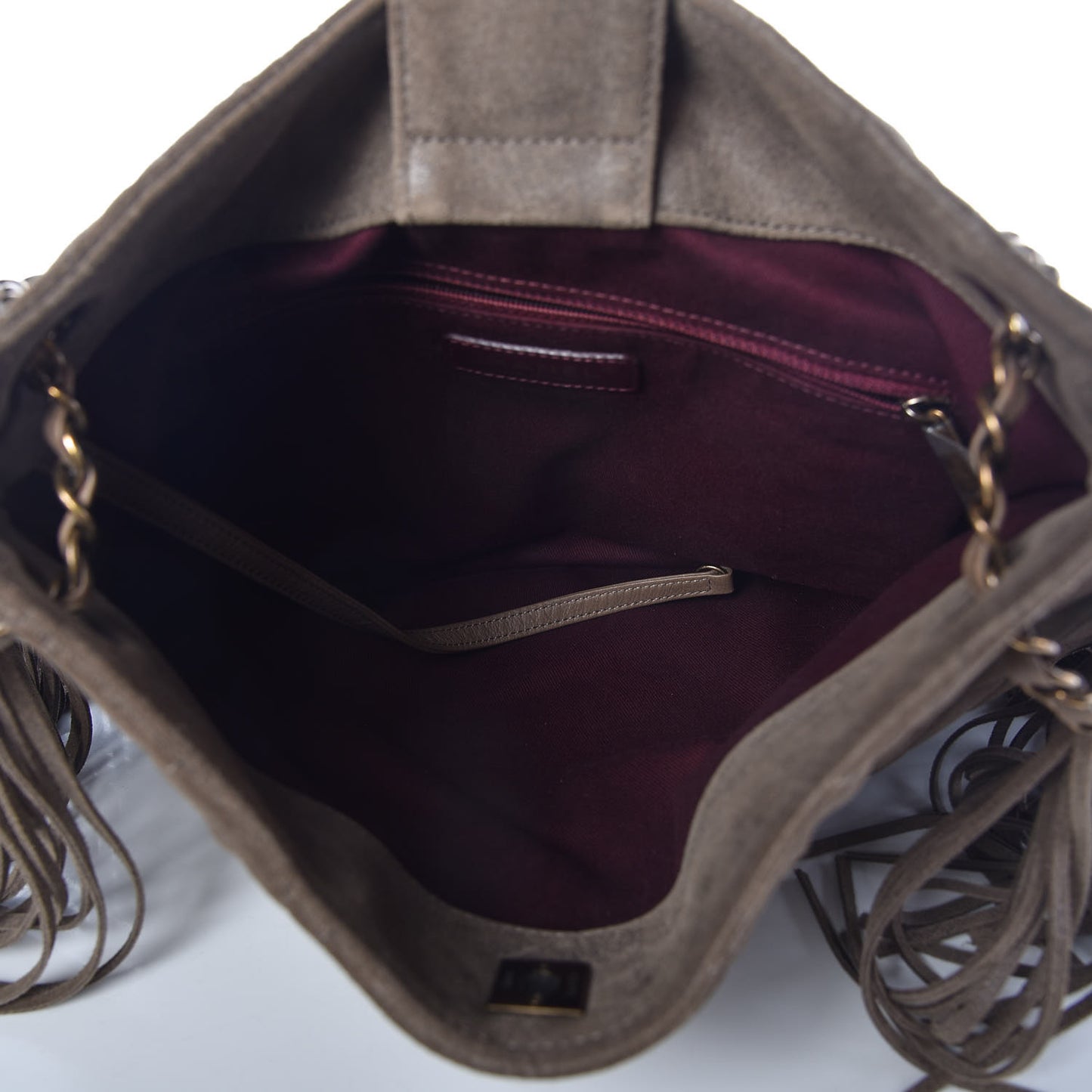 Calfskin Quilted Into The Fringe Hobo Brown
