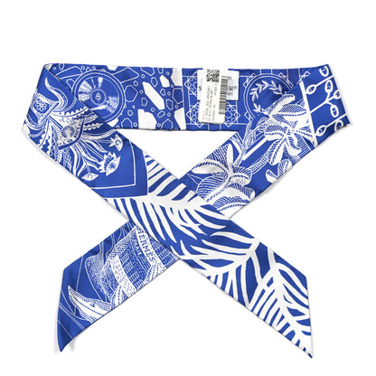 Hermes Silk La Danse Des Amazone Twilly Bleu Moyen White 1 of 4