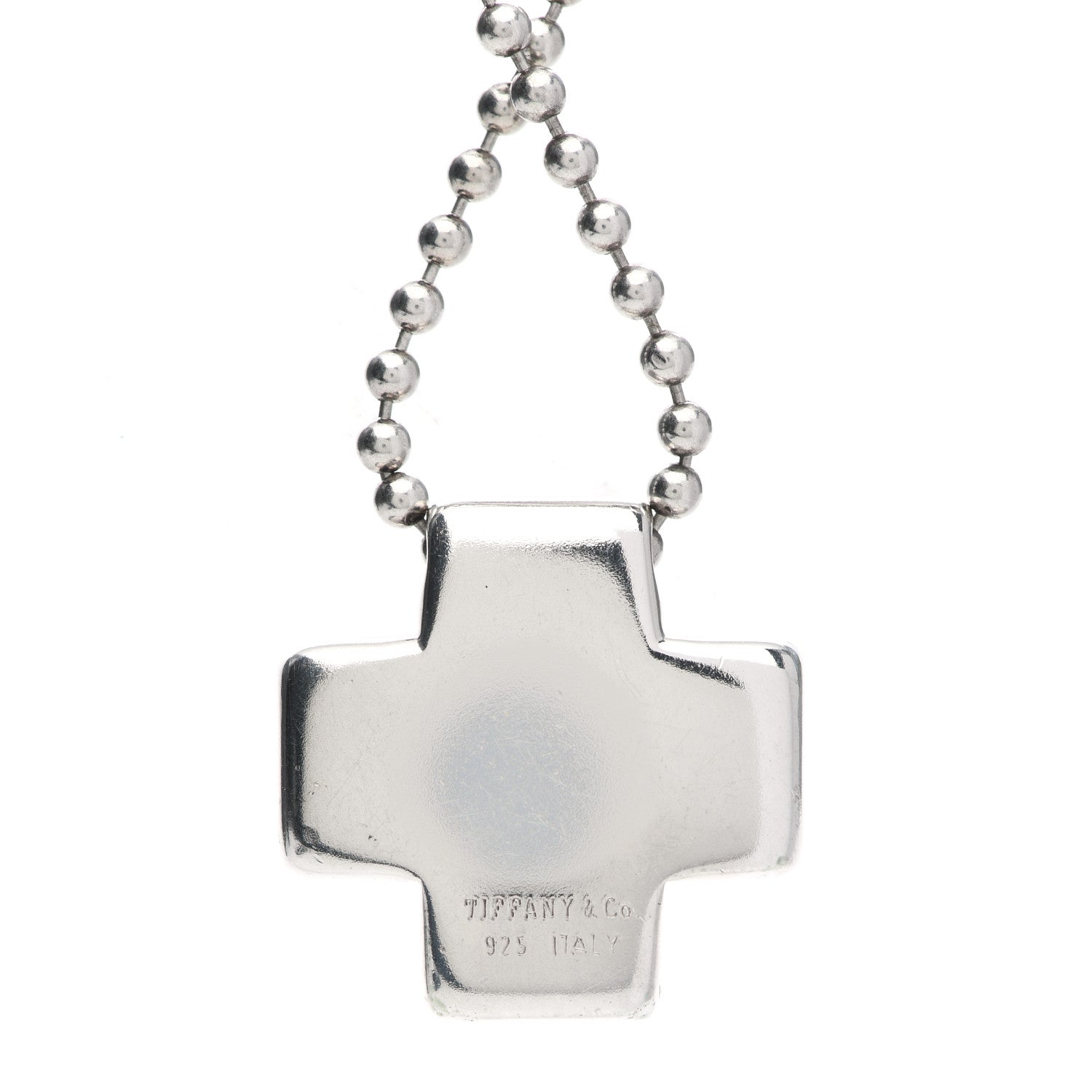 Tiffany Sterling Silver Square Cross Pendant Necklace 4 of 4