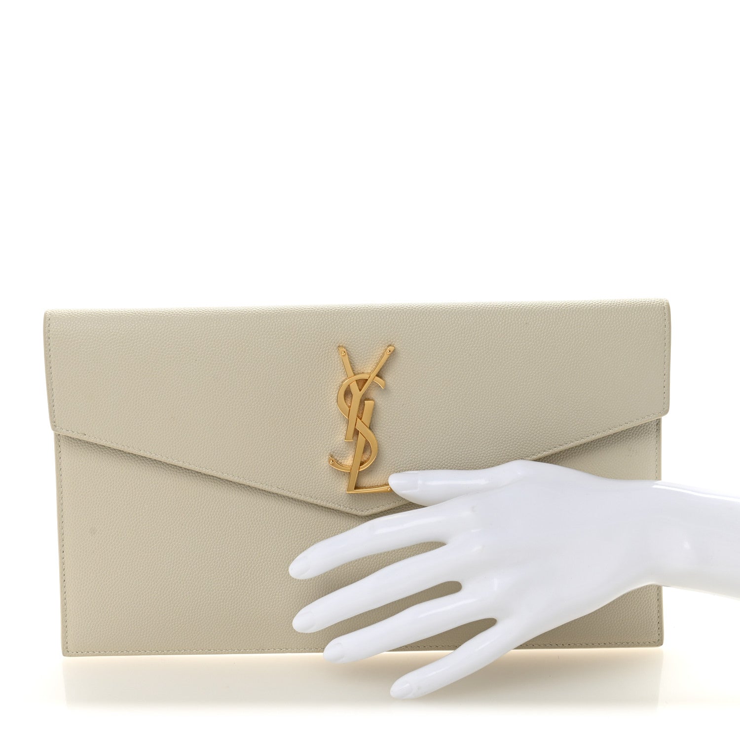 Saint Laurent Grain De Poudre Uptown Pouch Crema Soft 2 of 12