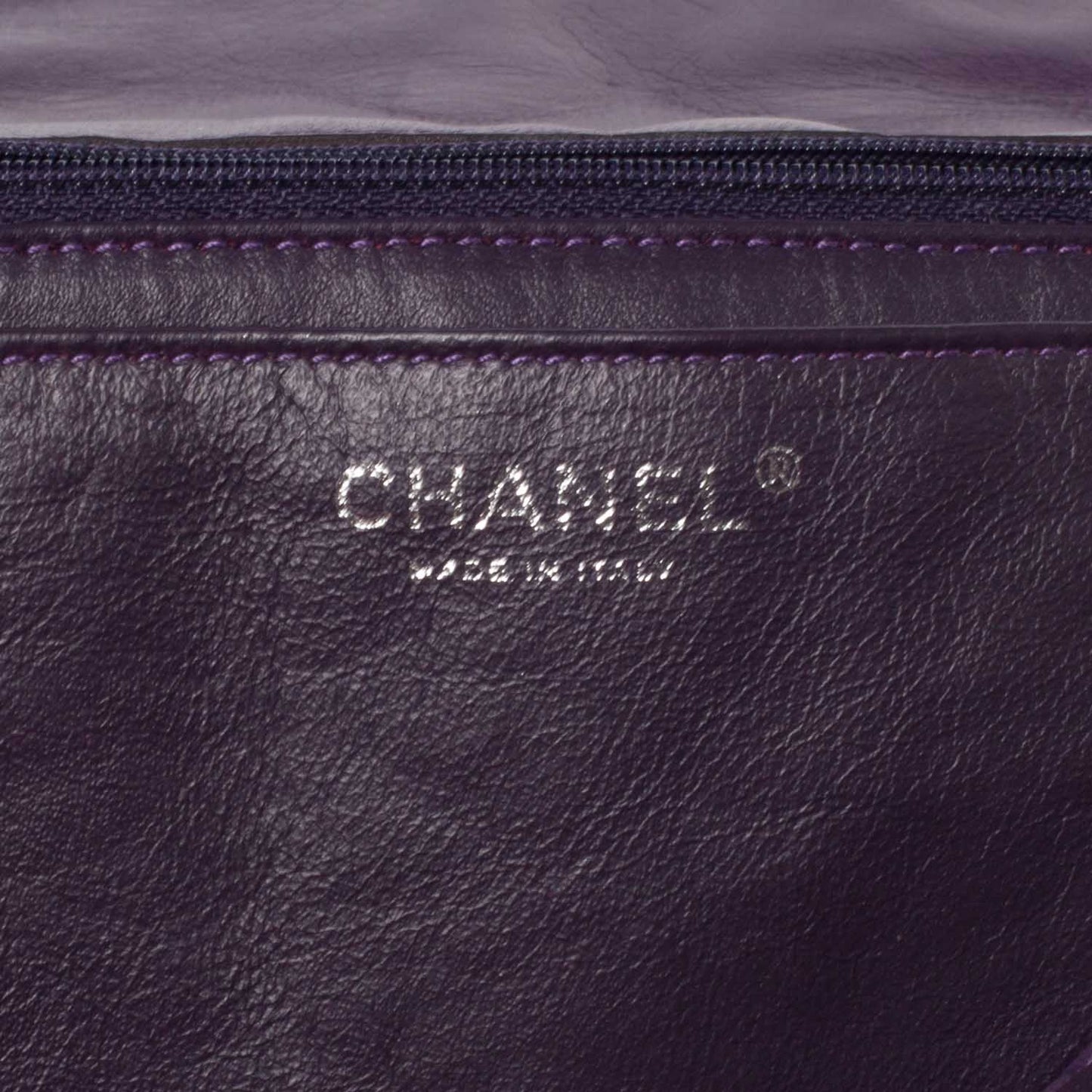 Lambskin Jumbo Single Flap Purple