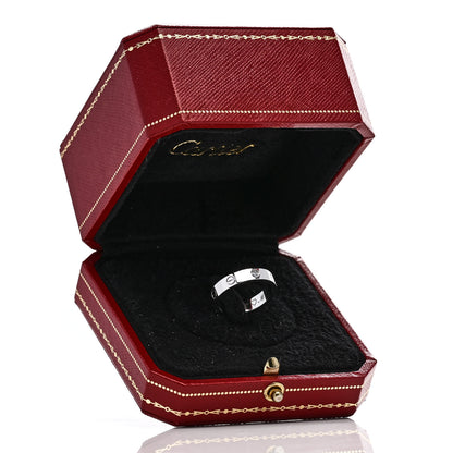 Cartier 18K White Gold Diamond 4mm LOVE Wedding Band Ring 54 6.75 6 of 6