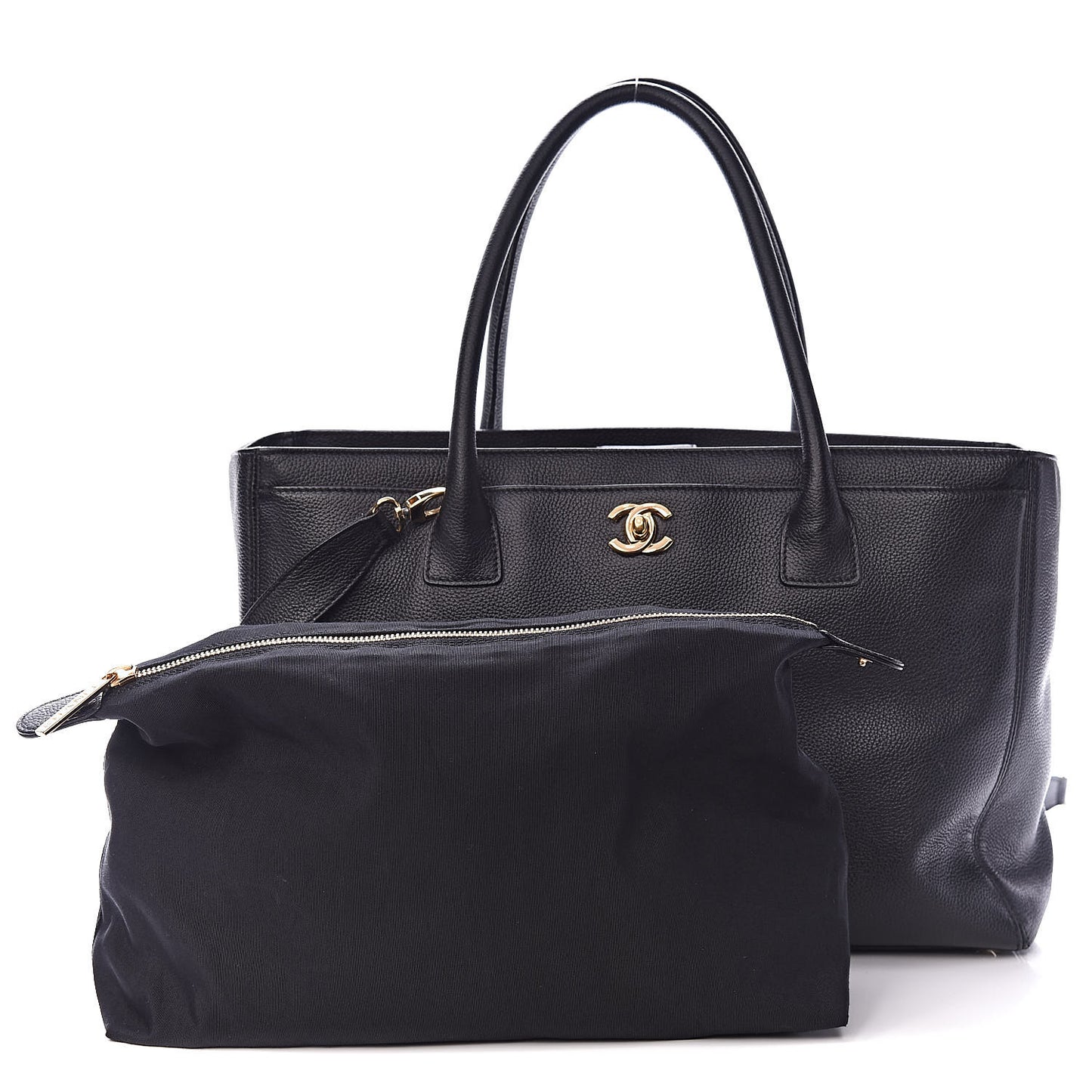 Calfskin Cerf Shopper Tote Black