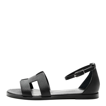 Hermes Epsom Santorini Sandals 36 Black 1 of 10