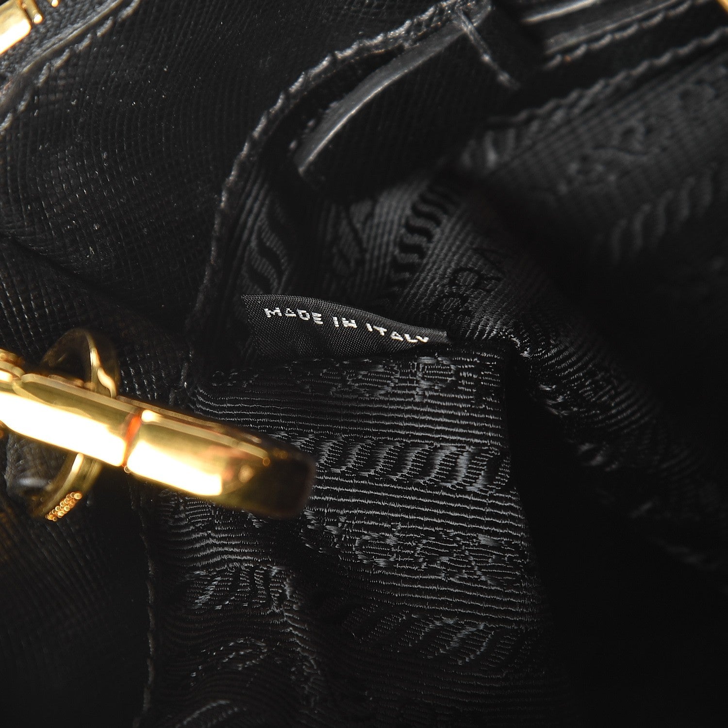 Prada Saffiano Small Galleria Double Zip Tote Black 8 of 11