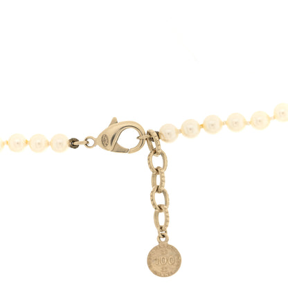Chanel Crystal Pearl CC Long Necklace Gold 4 of 5