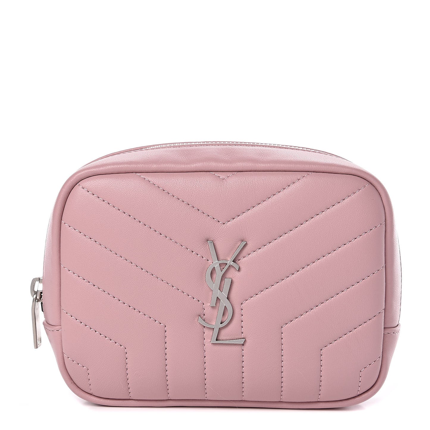 Lambskin Y Quilted Monogram Loulou Cosmetic Case Tender Pink