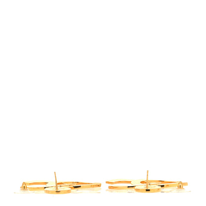 Chanel Metal Large Paris Button Earrings Gold 3 of 4