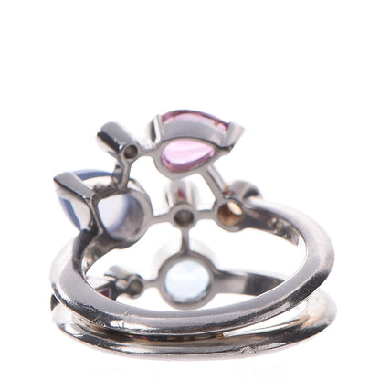 Cartier Platinum Diamond Chalcedony Tourmaline Citrine Aquamarine Meli Melo Ring 56 7.5 3 of 9