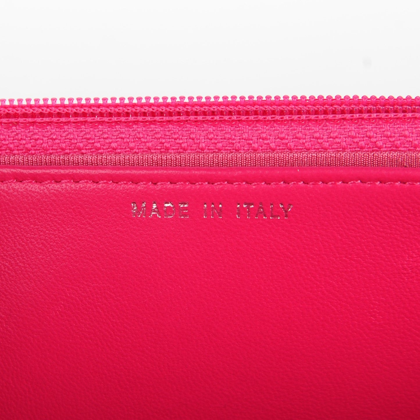 Lambskin Quilted Wallet On Chain WOC Dark Pink