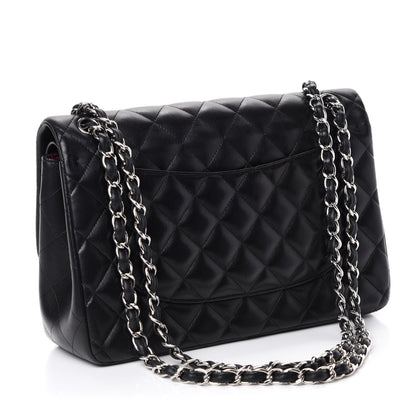 Chanel Lambskin Quilted Jumbo Double Flap Black 4 of 17