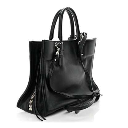 Balenciaga Grained Calfskin Papier Mini A4 Zip Around Tote Black 4 of 11
