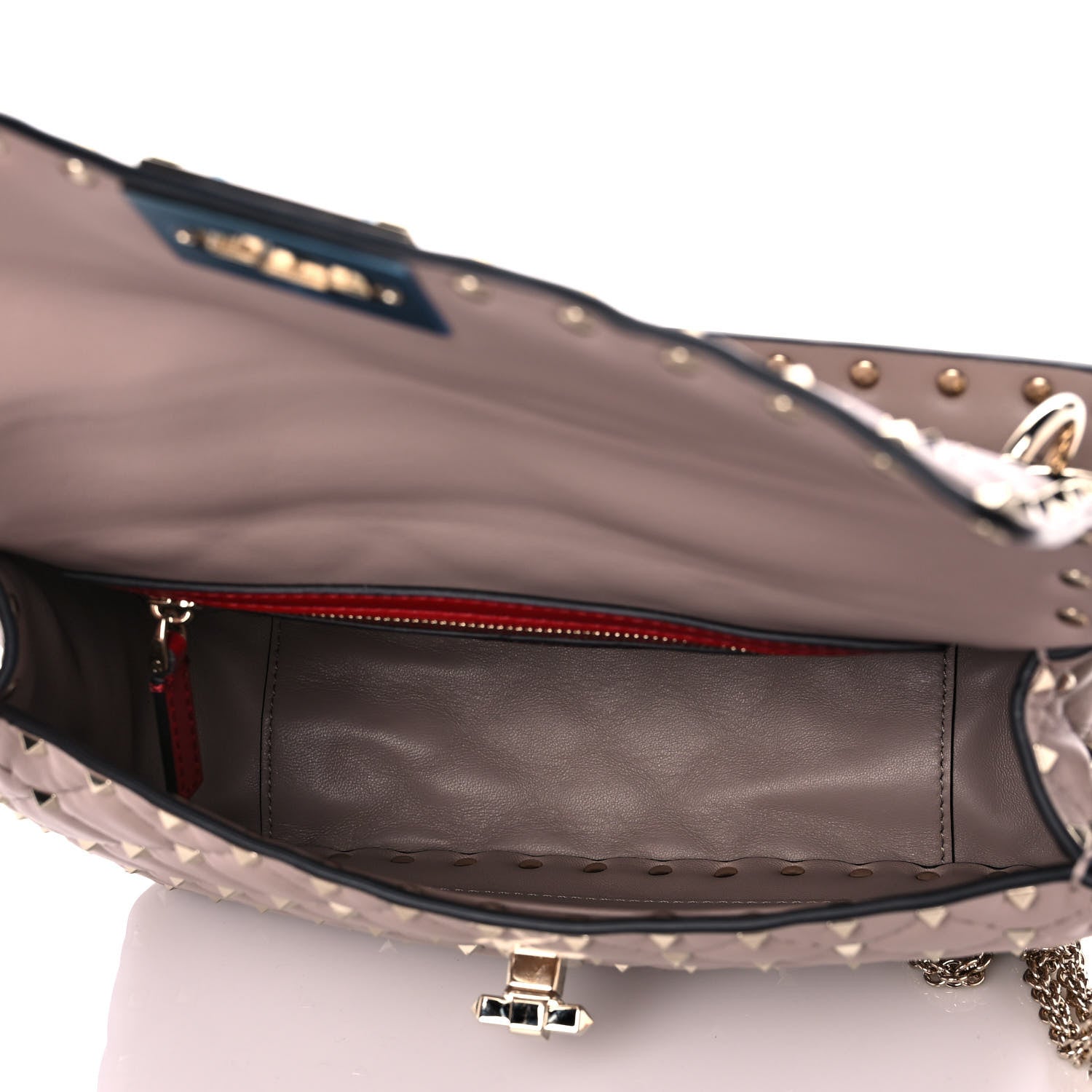 Valentino Garavani Lambskin Medium Rockstud Spike Shoulder Bag Poudre 5 of 11