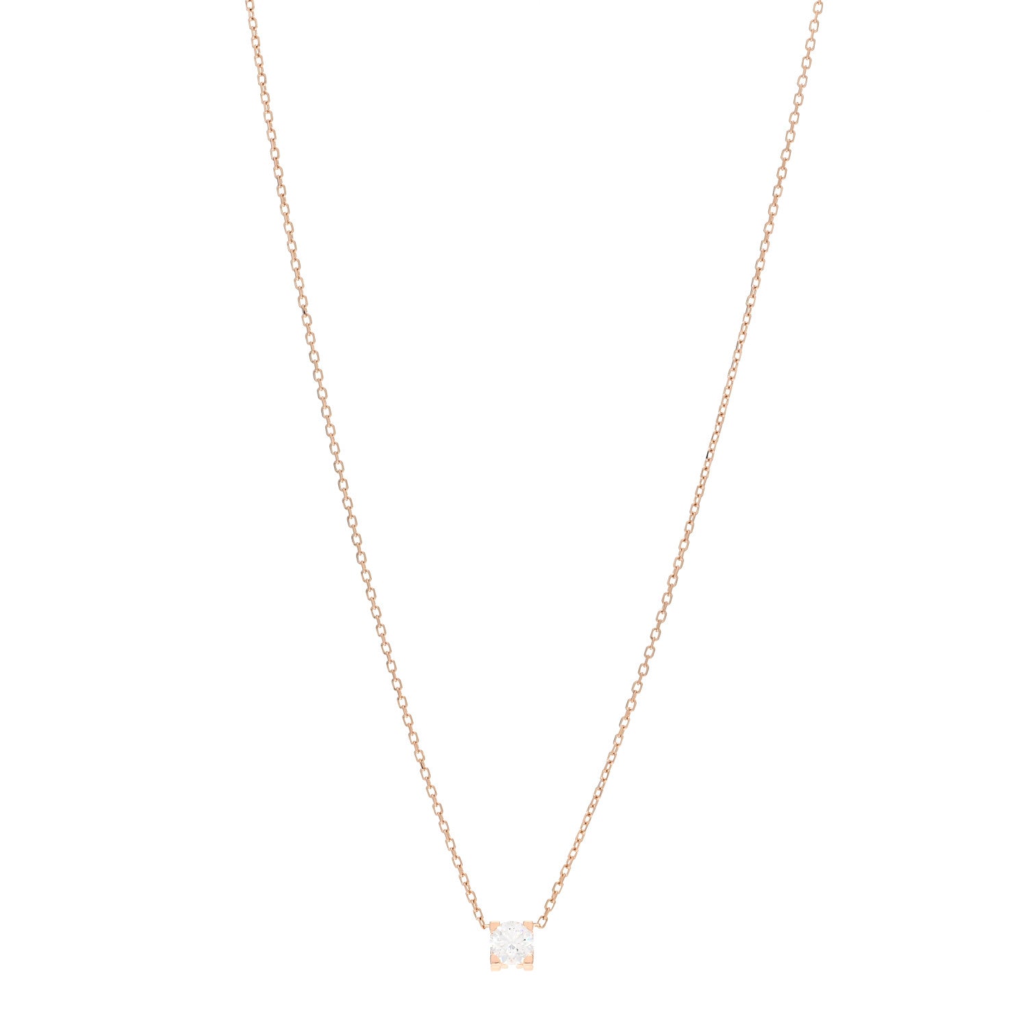 Cartier 18K Pink Gold Diamond .34ct C De Cartier Pendant Necklace 1 of 5