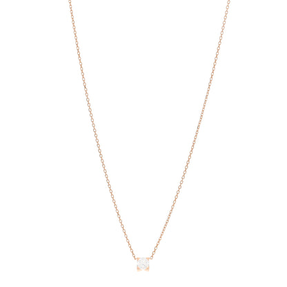Cartier 18K Pink Gold Diamond .34ct C De Cartier Pendant Necklace 1 of 5