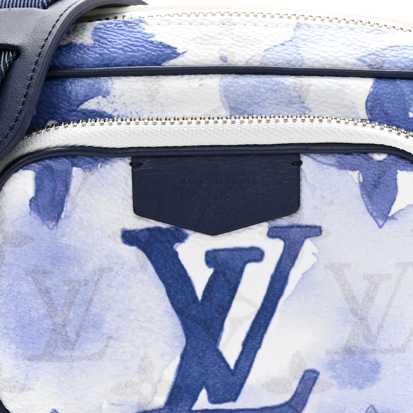 Monogram Watercolor Outdoor Pouch Blue