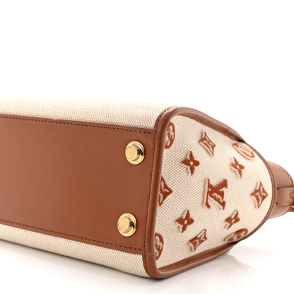 Louis Vuitton Canvas Calfskin Monogram On My Side PM Caramel Tan 9 of 10
