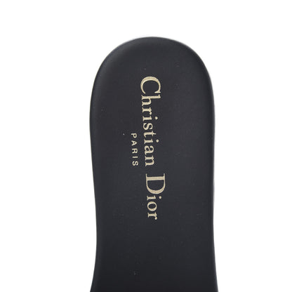 Christian Dior Calfskin 30 Montaigne Flat Slide Sandals 38 Black 7 of 8