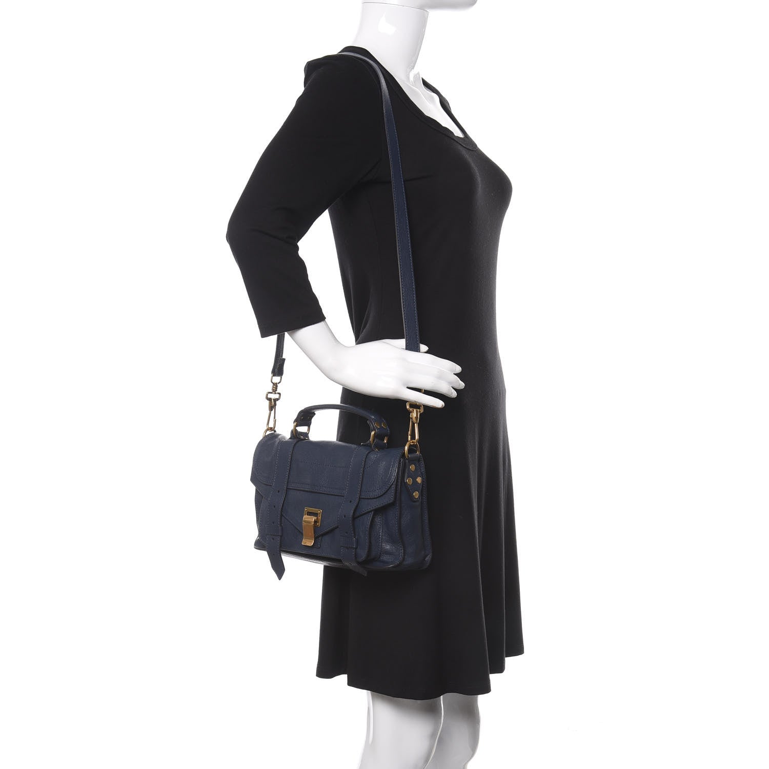 Proenza Schouler Lambskin Tiny PS1 Satchel Midnight 2 of 10