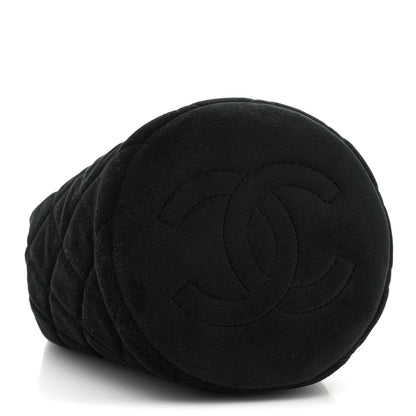 Chanel Velvet Quilted Pearl Crush Drawstring Bag Black 4 of 10