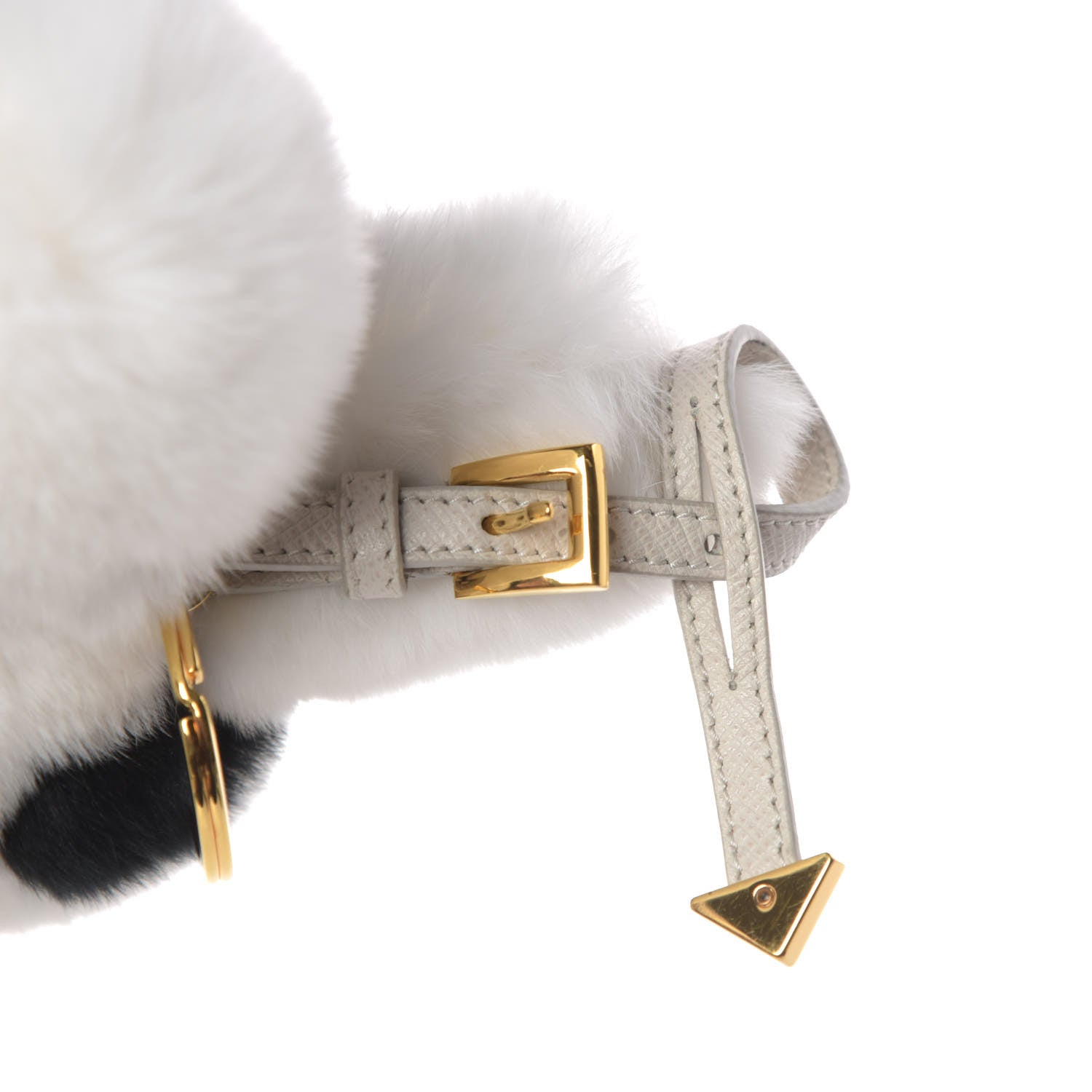 Prada Fur Rabbit Charm White Black 3 of 4