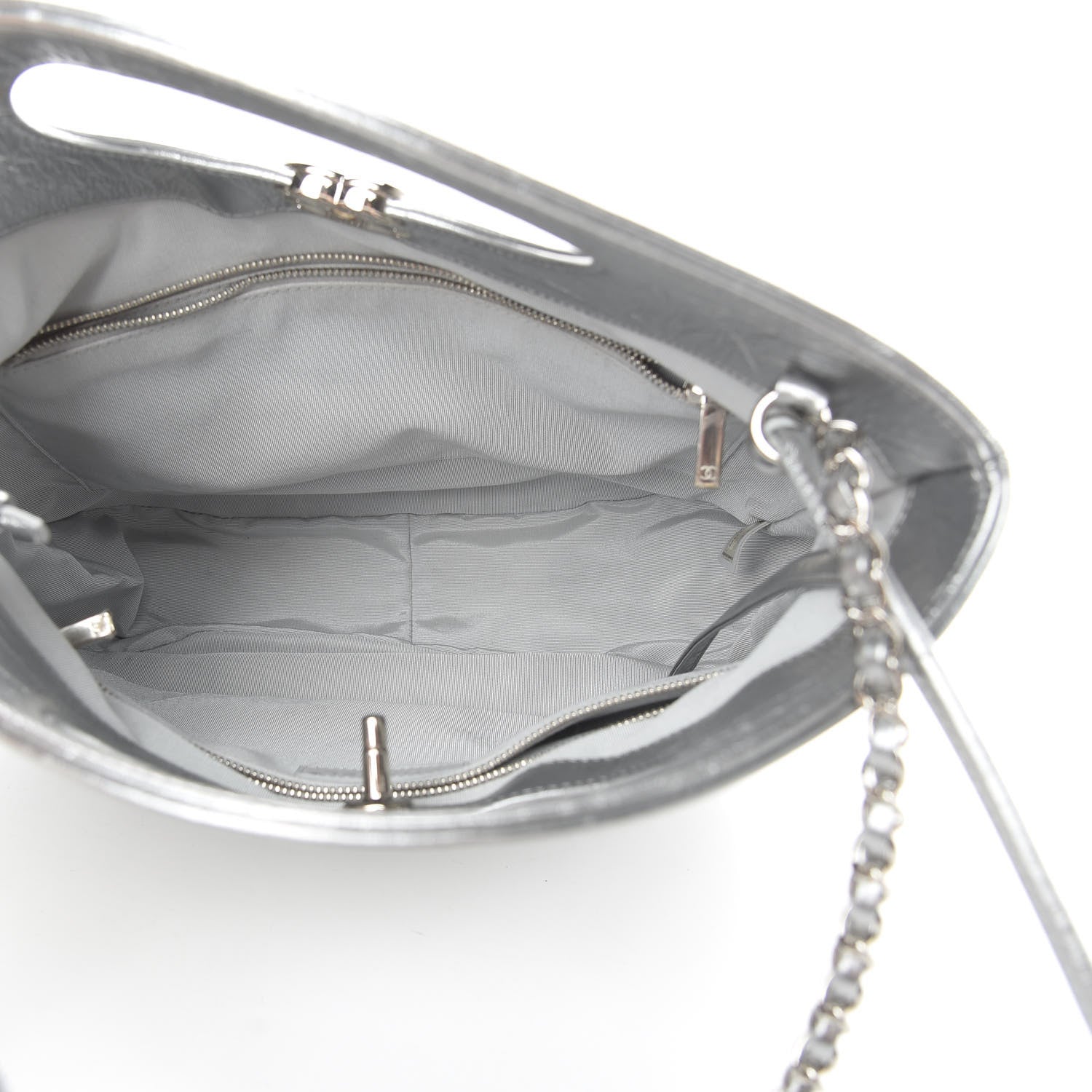 Chanel Metallic Crumpled Calfskin Small 31 Shopping Bag Silver 5 of 10