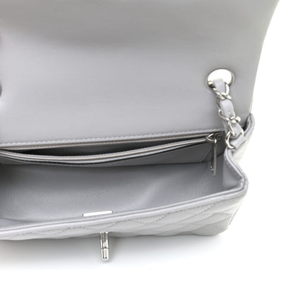 Chanel Lambskin Quilted Mini Rectangular Flap Grey 5 of 16