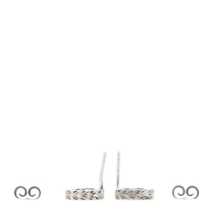 Gucci Sterling Silver Textured Interlocking G Stud Earrings 3 of 5