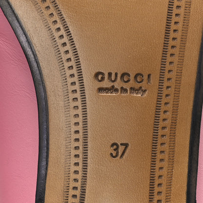 Gucci Betis Glamour Calfskin Womens Jordaan Loafers 37 Butterfly Pink 7 of 9
