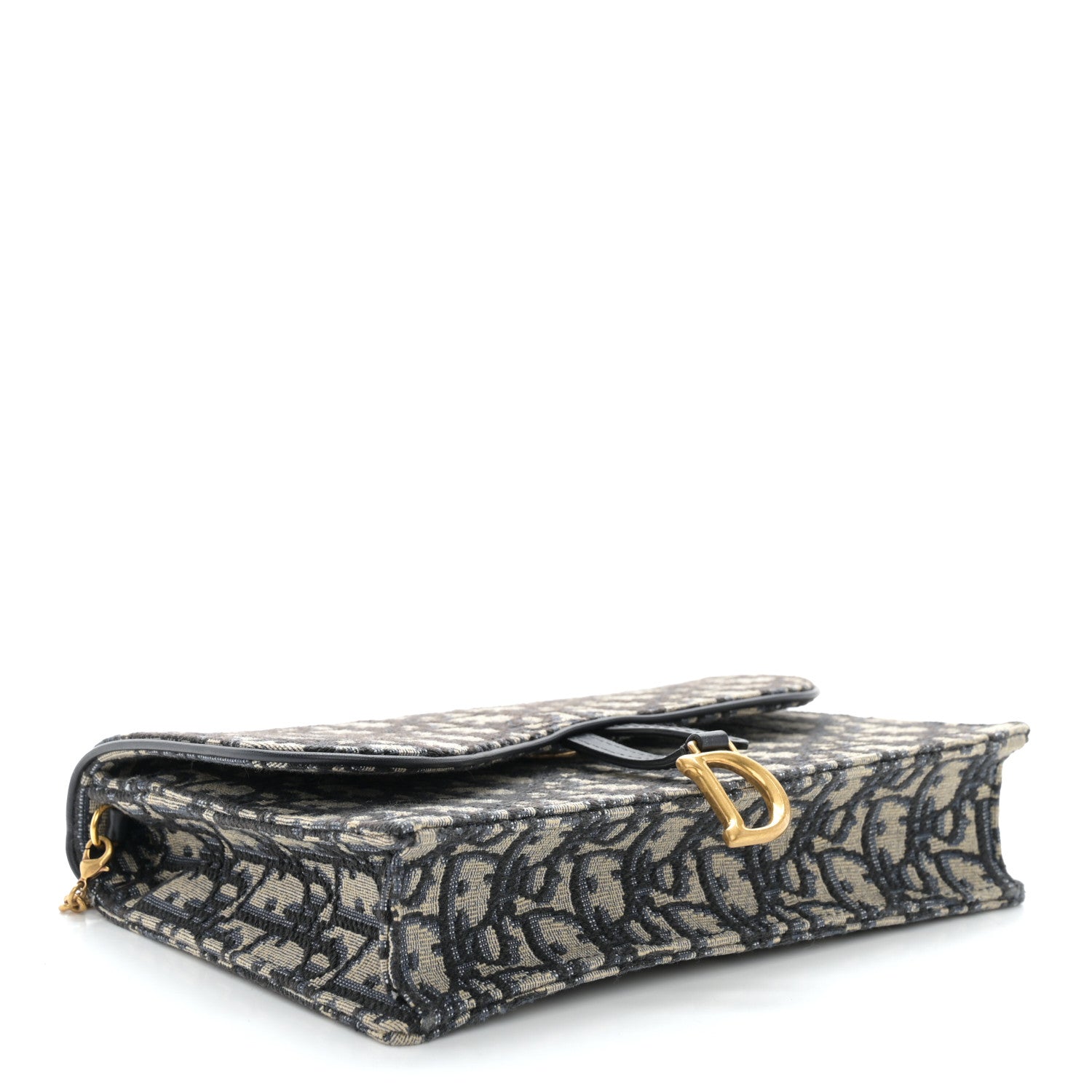Christian Dior Oblique Saddle Chain Pouch Blue 3 of 9