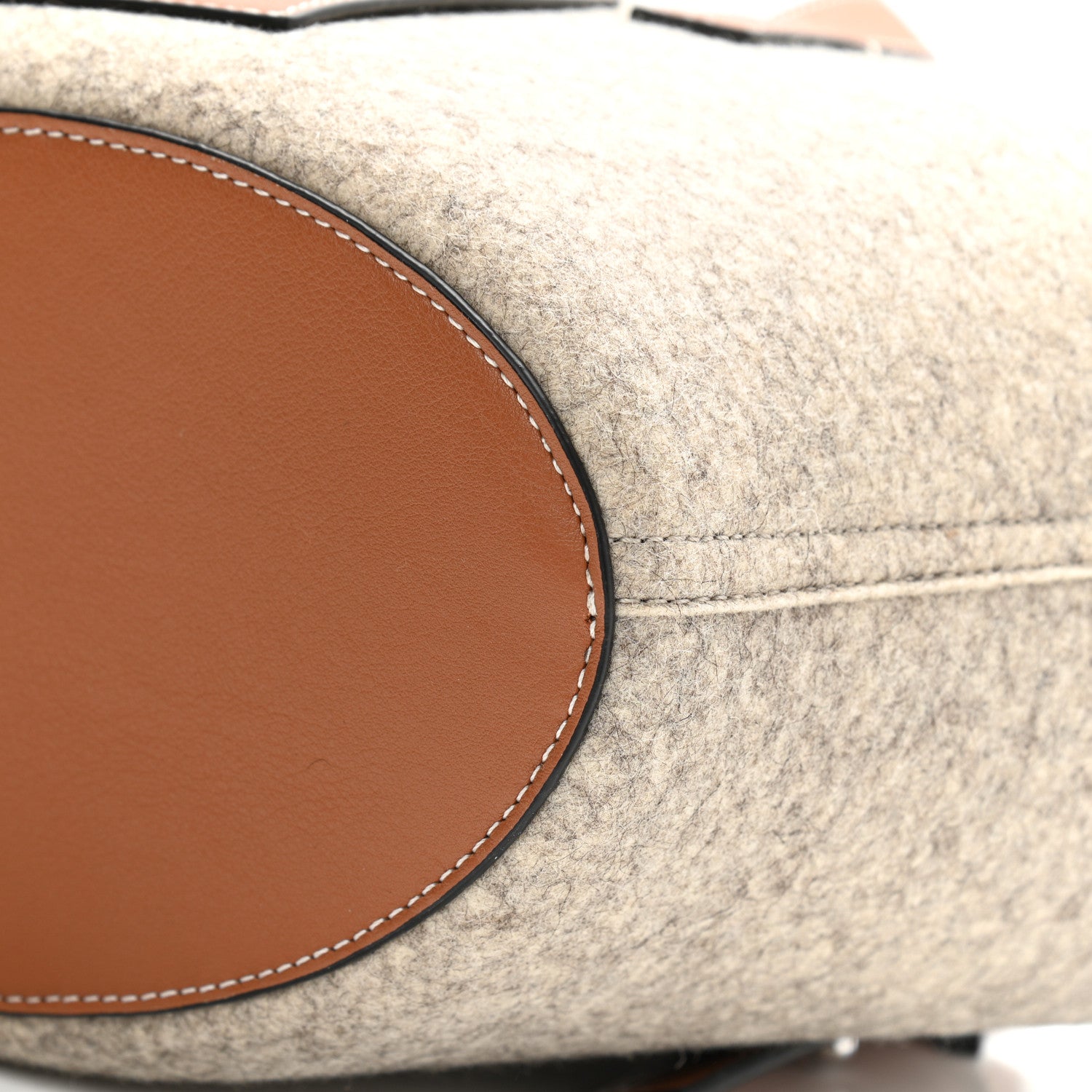 Loewe Felt Calfskin Elephant Basket Tote Beige Brown 10 of 11