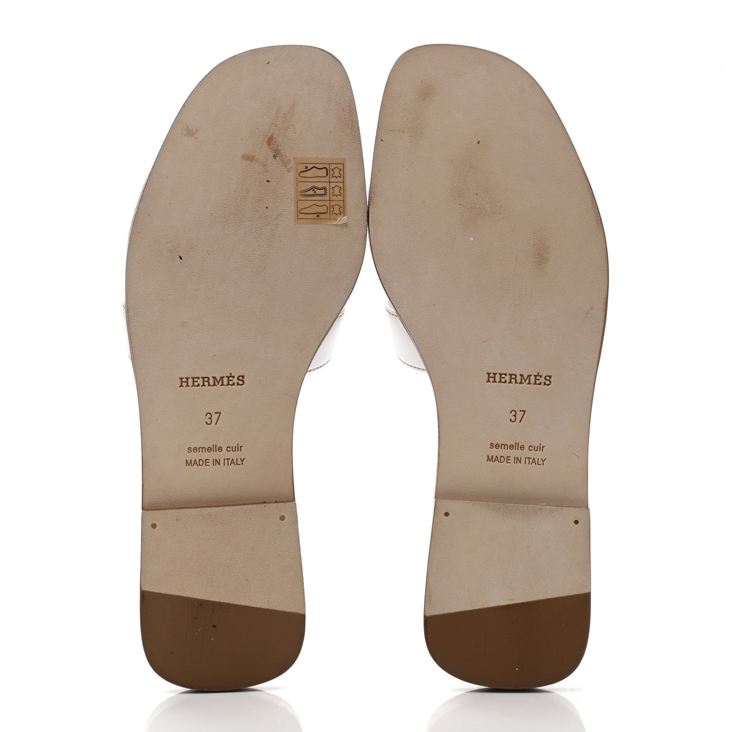 Box Calfskin Oran Sandals 37 White