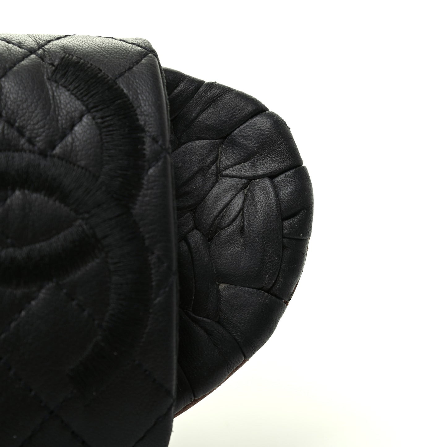 Lambskin Quilted Embroidered CC Mules Sandals 36 Black