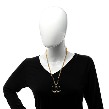 Chanel Metal Large CC Pendant Chain Necklace Gold 2 of 4