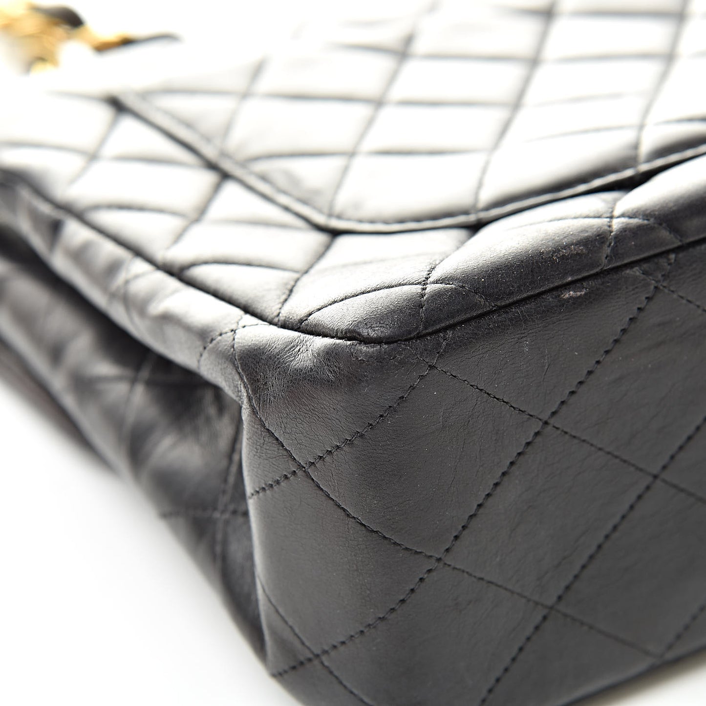 Lambskin Quilted XL Jumbo Single Flap Black